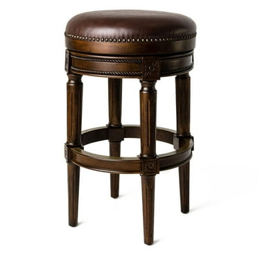 Maven Lane Pullman Backless Bar Stool Vintage Brown Vegan Leather