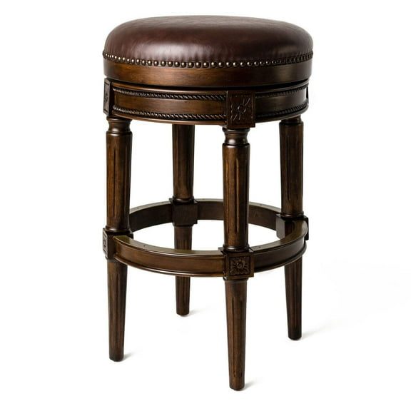 Open Box Maven Lane Pullman Backless Swivel Bar Stool, Dark Walnut, Bar Height