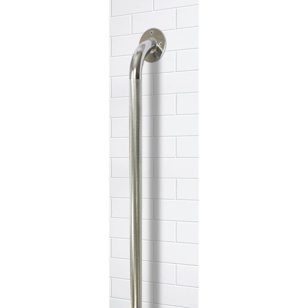 Essential Medical Supply Metal Grab Bar for the Shower or Tub in Chrome with Knurled AntiSlip