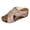 Khaki, variant on Women's Wedge Platform Sandals Leopard Print Open Toe Slip on Summer Dressy Vacation Pumps Slippers