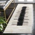 thumbnail image 2 of SAFAVIEH Studio Leather Vasilis Striped Runner Rug, Grey/Brown, 2'3" x 7', 2 of 11
