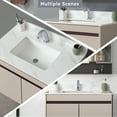 thumbnail image 5 of Montary 37 Inch Marble Vanity Top, White Vanity Top with Pre-drilled Faucet Holes, Bathroom Vanity Top with Undermount Rectangular Middle Sink and 4" Height Backsplash, Bianco Carrara Venato, 5 of 7