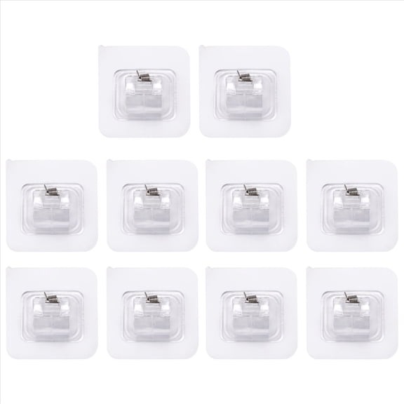 10PCS Self Adhesive Curtain Rod Holders No Drill Rods Brackets Drilling Nail Free Adjustable Hooks -2