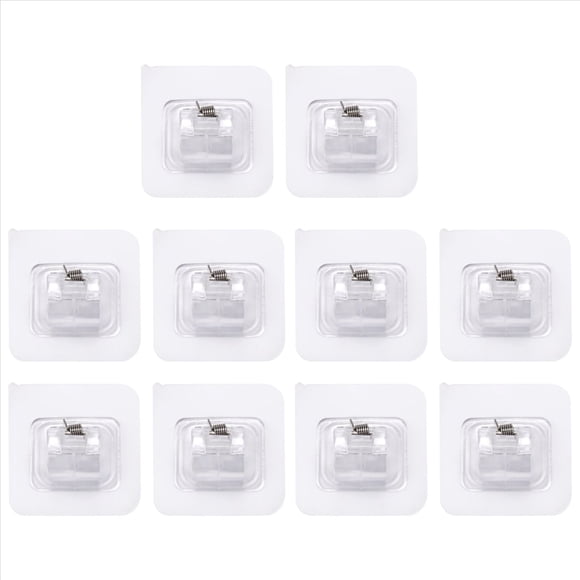 10 Piezas Soportes de Barra de Cortina Autoadhesivos Soportes para Barras de Cortina Sin Perforar Sin PerforacióN Ganchos Ajustables Sin Clavos - 2