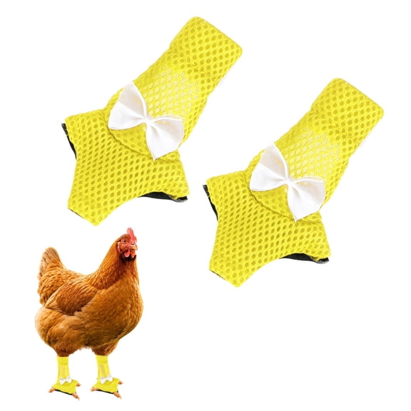 Uxcell 1-Pack Zapatos para Pollos, Botas Antideslizantes de Malla para Pies de Gallinas/Gallo Uso Interior Exterior [Amarillo, Tamaño S]
