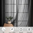 thumbnail image 3 of OVZME Black Ombre Print Crushed Sheer Curtains 84 Inch 2 Panels, Light Filtering Window Drapes for Living Room Bedroom, Rod Pocket, Each 42Wx84L Inch, 3 of 5