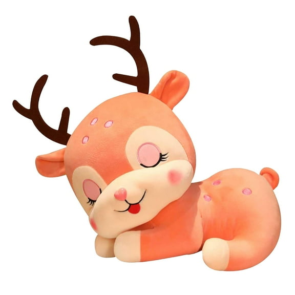 BJBSJSZ Christmas Reindeer Plush Throw Pillow Soft Cuddly Stuffed Pillow Large Christmas Hugging Cushion for Home Bedroom Office Sofa Decor Christmas Birthday Holiday Party Favor Gift