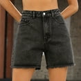 thumbnail image 3 of Clearance! Jean Shorts Womens Boyfriend Jeans for Women Women's Summer New Loose Casual High Waist Solid Denim Shorts S-L, 3 of 6