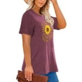 thumbnail image 3 of Anbech Sunflower Plus Size T-Shirts for Women Graphic Sunflower Print Oversize Short Sleeves T-Shirt with Round Neck, 3 of 4