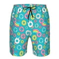 thumbnail image 3 of Disketp Men's Swim Trunks Hawaiian Breathable Surf Beach Swimsuits Mesh Lining Beach Shorts with Pockets-Donut, 3 of 7