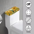 thumbnail image 3 of ZIATUBLE Sunflower Hummingbird Toilet Tank Dust Cover Standard Toilet Tank Cover with Elastic Bottom Toilet Cover Lid Protective Cover Fit Different Sizes of Toilet Tank, 3 of 5