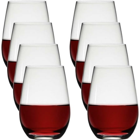 Wine Glasses Bulk Stolzle (8 Pack) Stemless Wine Glasses 23oz Lead Free European Crystal Red Wine Glasses Bulk Set Dishwasher Safe Barware ()