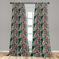 thumbnail image 2 of Spring Window Curtains, Cherry Blossoms Branches with Blurred Backdrop Seasonal Picturesque Print, Lightweight Decor 2-Panel Set with Rod Pocket, Pair of - 28"x84", Teal Rose and Pink, by Ambesonne, 2 of 3