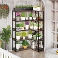 thumbnail image 4 of Costway 5-Tier L-Shaped Bookcase Corner Bookshelf with Metal Frame Open Display Shelf Gray, 4 of 10