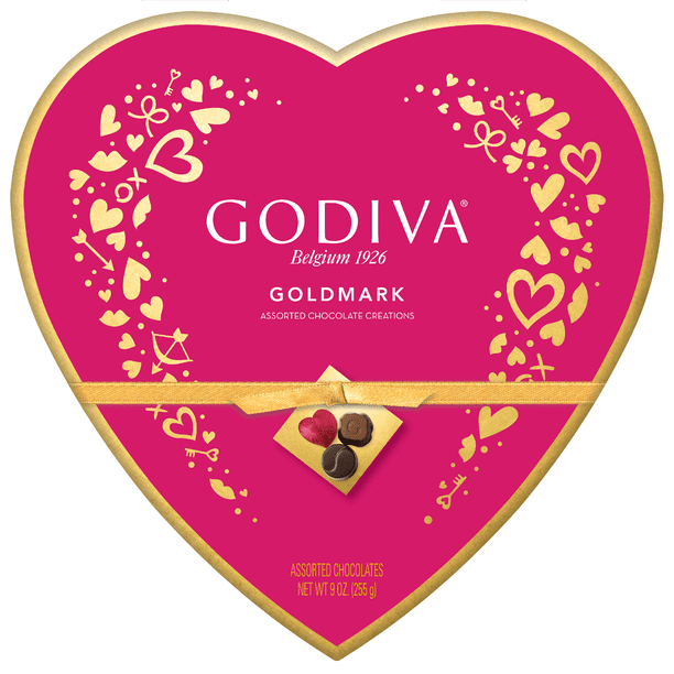 Godiva Valentine's Day Goldmark Assorted Chocolate Heart Box, 24 Pieces