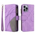 thumbnail image 2 of Dteck Zipper Wallet Case for iPhone 16 Pro Max,Magnetic Leather 9 Card Slots Wallet Case Shockproof Kickstand Full Body Protection Cover with Wrist Strap for iPhone 16 Pro Max,Purple, 2 of 7