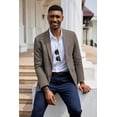 thumbnail image 3 of COOFANDY Men's Casual Blazer Slim Fit Black Suit Jackets Cotton Herringbone Sport Coats, 3 of 5