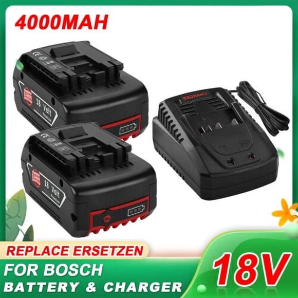 18V 4.0ah Rechargeable Lithium Ion Battery for Bosch 18V 6.0A GBA GSR GSB Backup Battery Portable Replacement BAT609