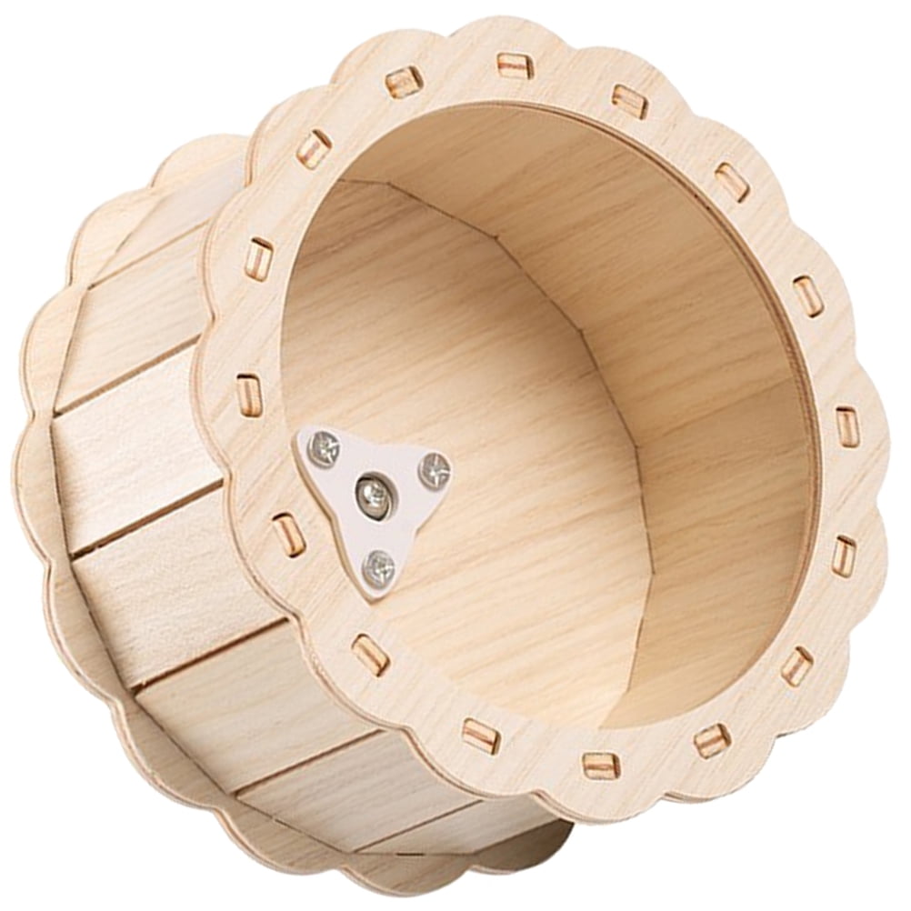 TEHAUX Outdoor Wooden Hamster Wheel Exercise Roller for Small Pets Including Hamsters and Squirrels