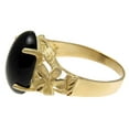 thumbnail image 3 of Genuine natural black coral ring Hawaiian plumeria flower 14k yellow gold size 5.5, 3 of 5