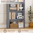 thumbnail image 5 of Homfa 2PCS 6-Tier Gray Bookshelf, 70.8 Inch Tall Wooden Bookcase Storage Shelving Unit, Freestanding Display Rack for Living Room Office Home, 5 of 9