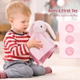 thumbnail image 4 of MorisMos Bunny Loveys for Babies 14" Baby Security Blanket Soft Sunggle Toy for Girls Boys Newborns, Bunny Stuffed Animal Blanket, 4 of 9