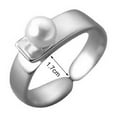 thumbnail image 6 of Naierhg Finger Ring Trendy Minimalistic Elegant Light Luxury Delicate Decorate Copper Faux Pearl Design Party Ring Jewelry Accessory, 6 of 8