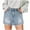 #5 Blue, variant on Luxalzxs Womens Ripped Denim Shorts Mid Rise Distressed Cut Off Jean Shorts Casual Summer Stretchy Ripped Shorts