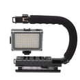 thumbnail image 3 of Video Stabilizer Grip, Handheld Photography Stabilizer Practical 96 High Brightness LED Cold Shoe Design ABS Soft  For Video Recording For Micro Movies, 3 of 8