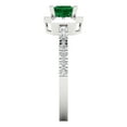 thumbnail image 3 of Clara Pucci 14K White Gold Solid Gold Emerald Halo Anniversary Ring for Women - 0.89 cttw Princess Cut, 3 of 8