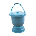 thumbnail image 4 of Serenable Chamber Pot Portable Spittoon Night Urinal Container Night Urinal with Handle Spittoon with Lid for Car Home Woman Kids Adults Blue, 4 of 9