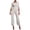 White, variant on Costeam Womens Boat Neck Three Quarter Beaded Sleeve Jumpsuit No Pockets Fitted High Waist Cropped Wide Leg Solid Formal One Piece Romper