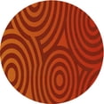 thumbnail image 1 of Ahgly Tapis Rond Lavable en Machine Intérieur Transitionnel Rouge Écarlate, 4 Pieds Rond, 1 of 7