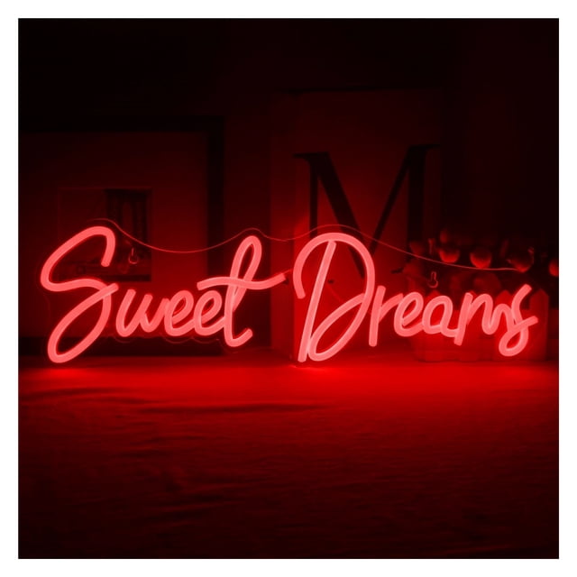 Letrero De Neón Sweet Dreams Para Decoración De Pared, Luz Con Letras, Dormitorio, Habitación, Fiesta De Boda, Bar, Club, Lámpara Iluminada 45cmx15cm