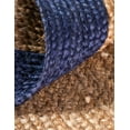 thumbnail image 4 of Indian Handmade Braided Navy Blue Border with Inner Natural Jute Area Rug, Home Décor Rug, Jute Rug for Bedroom, Dining Room, living room, Doormat Rug Size - 6' Round (180 cm x 180 cm), 4 of 5
