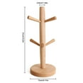 thumbnail image 4 of Wooden Tree Shape Mug Drying Cups Storage Rack Holder With 6 Hooks Home Kitchen Drain Hanger Stand, 4 of 4