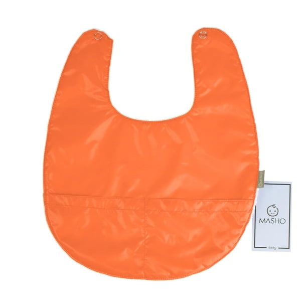 Babero con Olanes Masho, Impermeable y Cierre Velcro naranja Unitalla Masho Baberos Impermeables