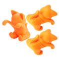 thumbnail image 3 of 3pcs Cute Cat Silicone Tea Infuser For Loose Leaf Animal Steeper Reusable Strainer For Tea Lovers Home Office Use Orange, 3 of 8