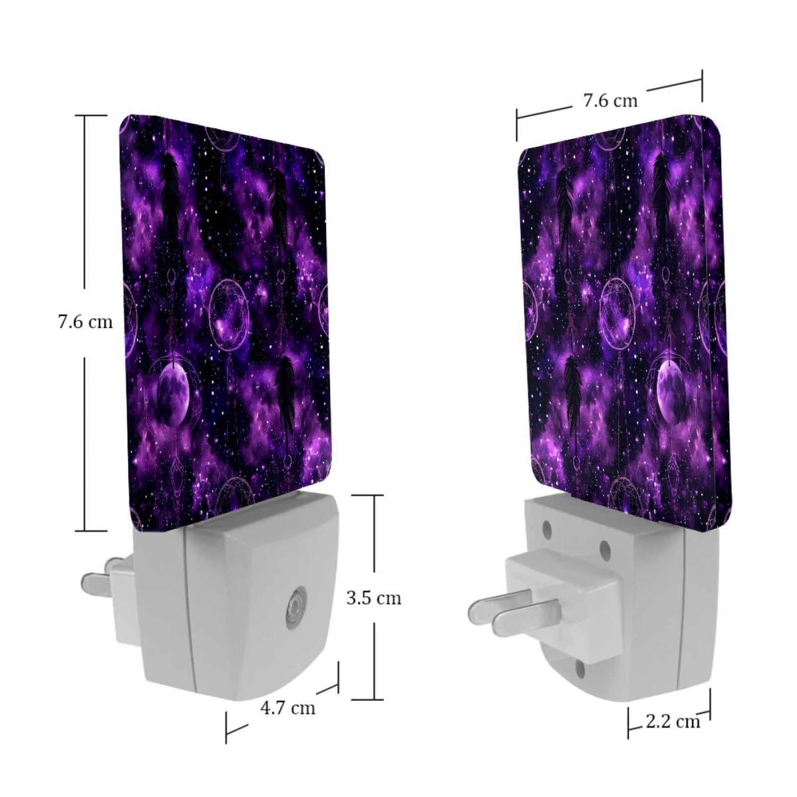 PhooArto Dreamcatcher Purple Pattern Plug in LED Night Light Auto Sensor Dusk to Dawn Decorative Night for Bedroom, Bathroom, Kitchen, Hallway, Stairs, Baby's Room, Energy Saving