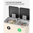 thumbnail image 3 of Dual Compartment Kitchen Trash Can, 2 x 10.5 Gallon Stainless Steel Garbage & Recycling Bin Combo for Kitchen, Soft Close Lids, Odor Proof, Hands Free, 3 of 8