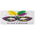 thumbnail image 1 of Mardi Gras Kitchen Mat, Time to Carnival Themed Design with Carnival and Feathers, Plush Decorative Kitchen Mat with Non Slip Backing, 47" X 19", Magenta Green Yellow, by Ambesonne, 1 of 1