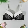 thumbnail image 2 of Sexy Lace Bras for Womens One Piece Seamless Bra Padded Strappy Brassiere Breathable Comfortable Underwear No Underwire Full Coverage Shelf 18 Hour Full-Coverage Bra, 2 of 3