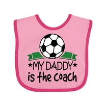 Inktastic Soccer My Daddy is the Coach Boys or Girls Baby Bib