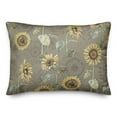 thumbnail image 2 of Creative Products Sunflower Pattern on Brown 20 x 14 Spun Poly Pillow, 2 of 3