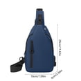 thumbnail image 3 of Bolsa bandolera para hombres y mujeres – Almacenamiento en múltiples compartimentos, poliuretano resistente al desgaste, correa ajustable en la cintura, cremallera segura, negro/azul/gris, 29x18x6cm, 3 of 6
