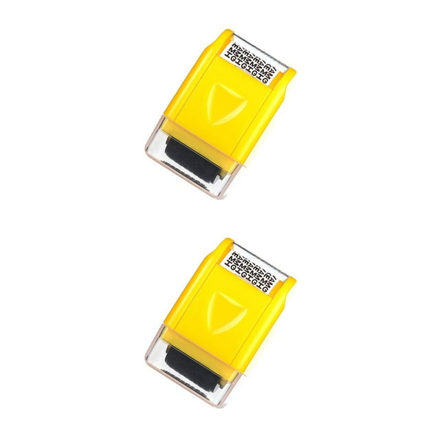 jesticaly Timbres Manuels Confidentiels à Rouleau pour Protection des Données, Protection contre le Vol, Encre, Jaune 2Ensemble