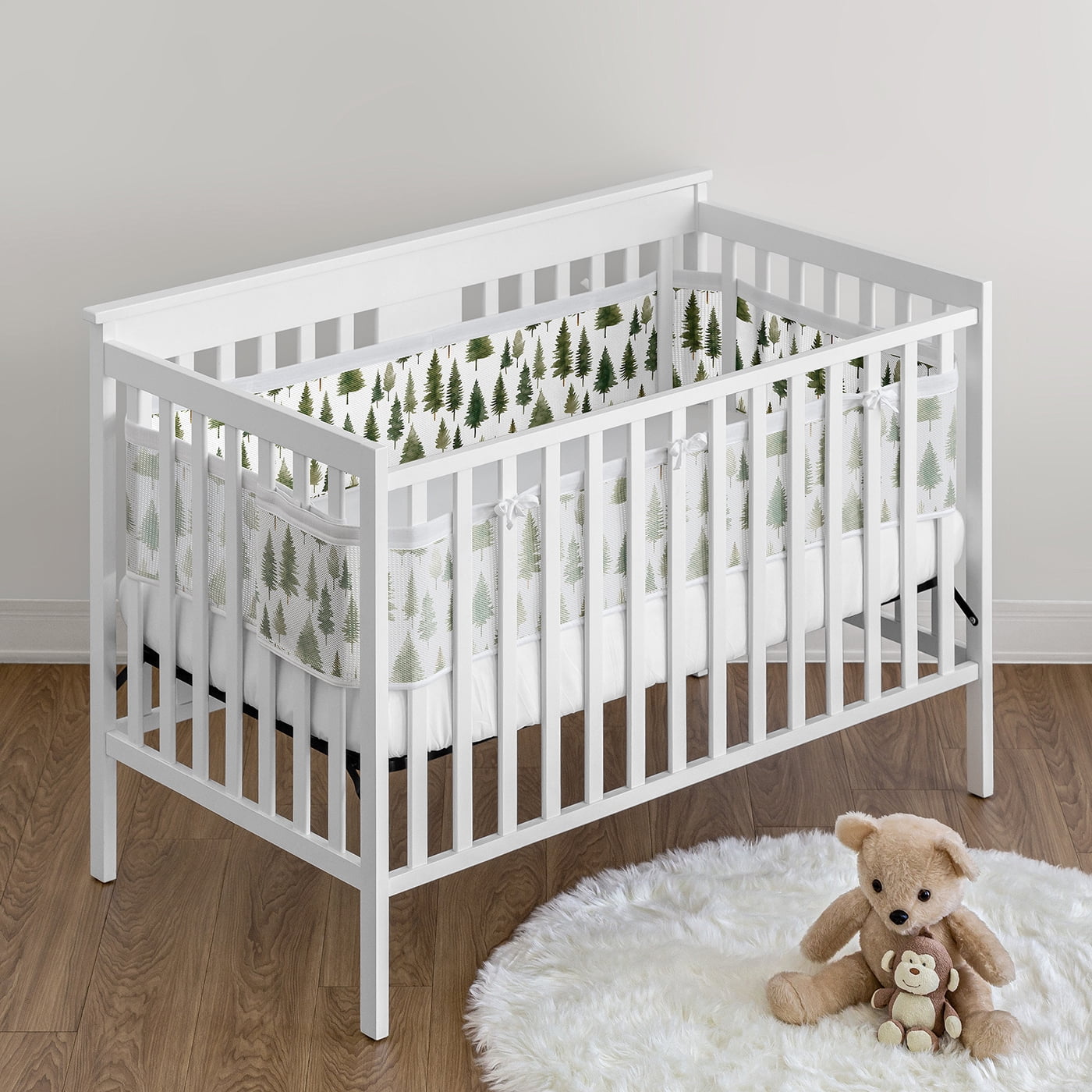 Sweet Jojo Designs + BreathableBaby Woodland Pine Tree Boy, Girl, Unisex/Gender Neutral Breathable Mesh Crib Liner