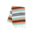 thumbnail image 6 of Mexican Blanket in Mint, Orange & Black - Great for the Beach, Picnics, Yoga, or as a Throw!!, 6 of 8