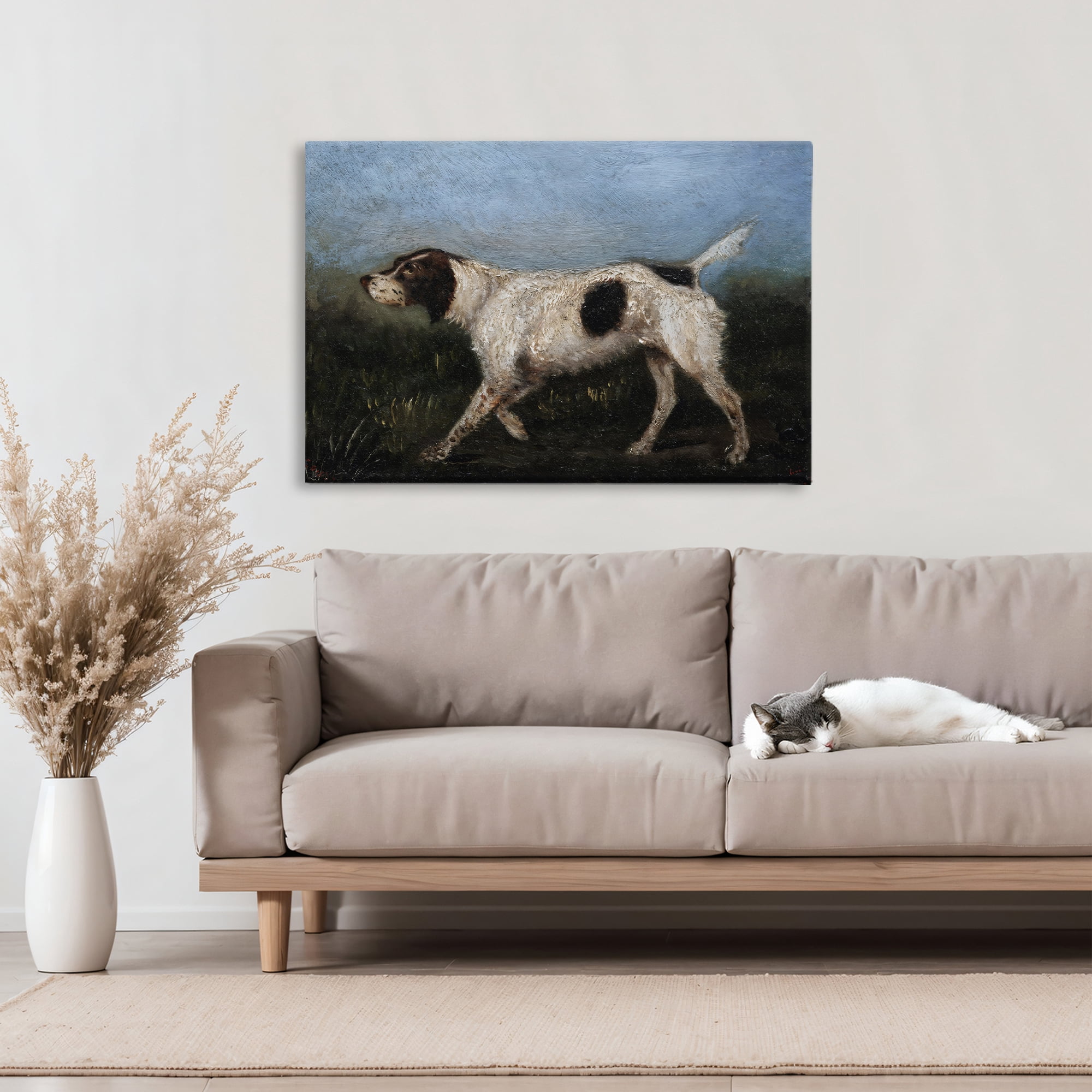 Stupell Industries Alert Hunting Dog in Field Canvas Wall Art, design by Arlington Prints