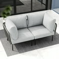 thumbnail image 3 of LayinSun 2 Pieces Aluminum Patio Furniture Set, Modern Modular Sectional Corner Chairs and Upgrade Thickness Cushion, 3 of 8